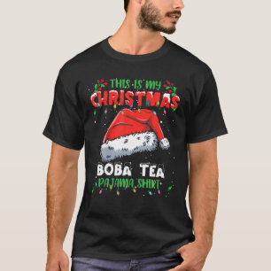 This Is My Christmas Boba Tea Christmas Lights Paj T-Shirt