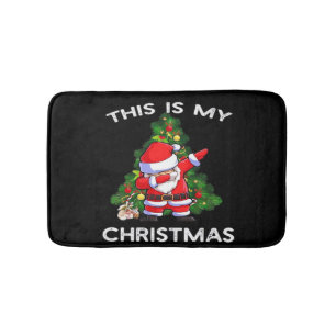 This Is My Christmas Funny Santa Bath Mat
