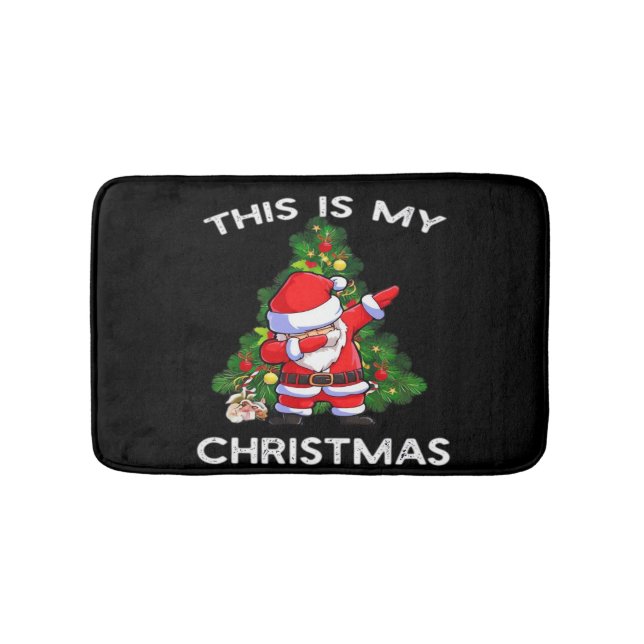 This Is My Christmas Funny Santa Bath Mat (Front)