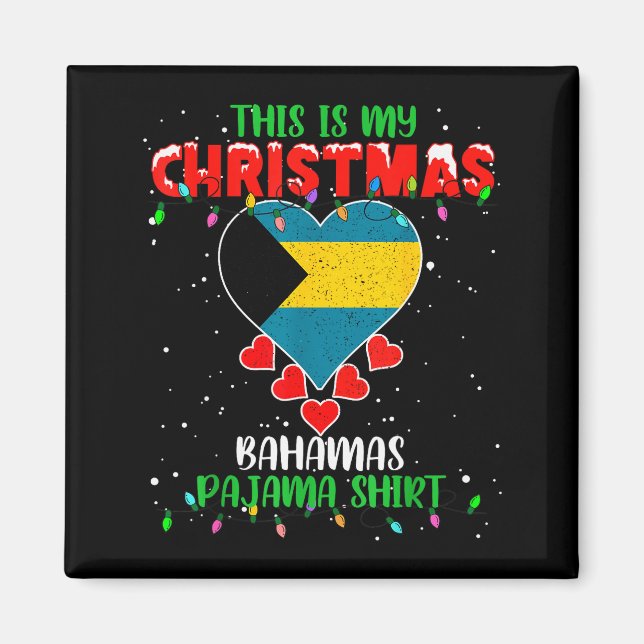 This Is My Christmas Lights Love Bahamas Flag Paja Magnet (Front)