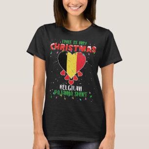 This Is My Christmas Lights Love Belgium Flag Paja T-Shirt