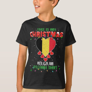 This Is My Christmas Lights Love Belgium Flag Paja T-Shirt