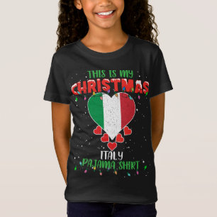 This Is My Christmas Lights Love Italy Flag Pajama T-Shirt