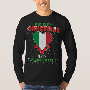 This Is My Christmas Lights Love Italy Flag Pajama T-Shirt