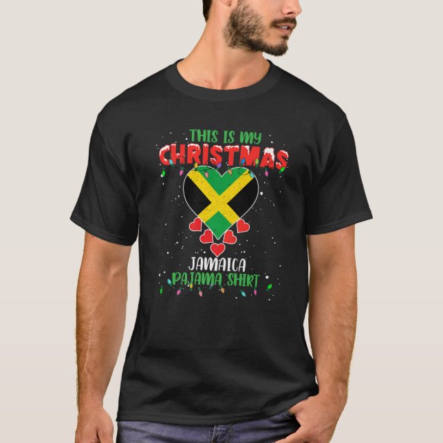 This Is My Christmas Lights Love Jamaica Flag Paja T-Shirt (Front)