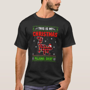 This Is My Christmas Lights Pajama Xmas Skunk T-Shirt