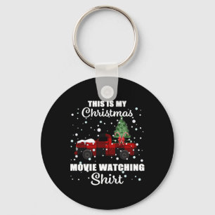 This Is My Christmas Movie Watching Buffalo Plaid  Key Ring