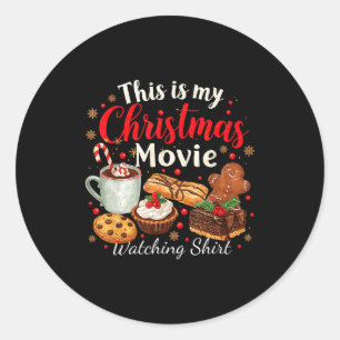 This Is My Christmas Movie Watching Design Classic Round Sticker