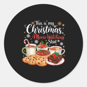 This Is My Christmas Movie Watching Design Classic Round Sticker