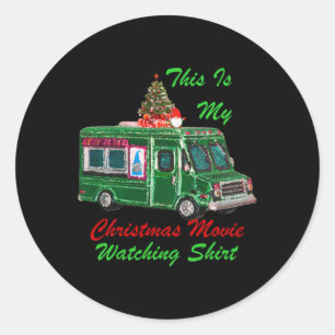 This Is My Christmas Movie Watching Food Truck Classic Round Sticker