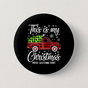 This Is My Christmas Movie Watching Shirt Plaid Re 6 Cm Round Badge