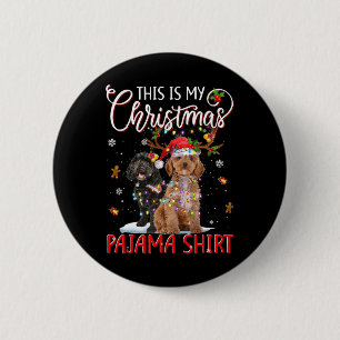 This Is My Christmas Pajama Apoo Christmas Lights  6 Cm Round Badge