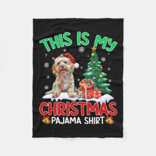 This Is My Christmas Pajama Apoo Dog Lovers Xmas  Fleece Blanket
