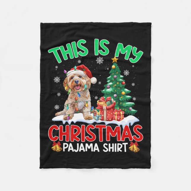 This Is My Christmas Pajama Apoo Dog Lovers Xmas  Fleece Blanket (Front)