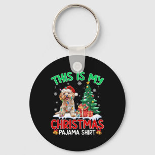 This Is My Christmas Pajama Apoo Dog Lovers Xmas  Key Ring