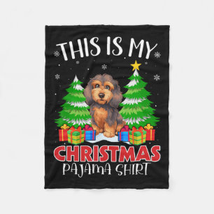 This Is My Christmas Pajama Apoo Dog Xmas Pjs  Fleece Blanket