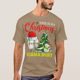 This Is My Christmas Pajama Baseball Christmas Tre T-Shirt