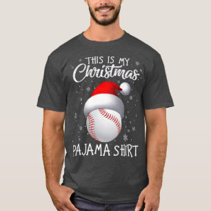 This Is My Christmas Pajama Baseball Santa Hat Sno T-Shirt
