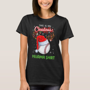 This Is My Christmas Pajama Baseball Softball Gift T-Shirt