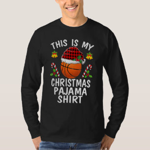 This Is My Christmas Pajama  Basketball Santa Boys T-Shirt