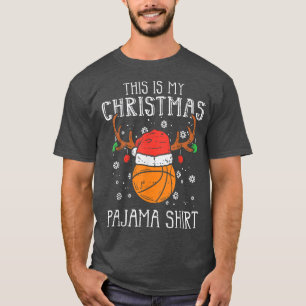 This Is My Christmas Pajama  Basketball Xmas PJs S T-Shirt