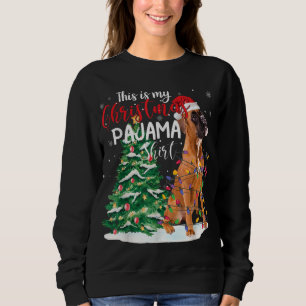 This Is My Christmas Pajama Boxer Dog Lover Gift Sweatshirt