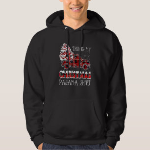This Is My Christmas Pajama Buffalo Plaid Truck Ch Hoodie