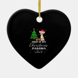 This Is My Christmas Pajama Chihuahua Costume Sant Ceramic Tree Decoration