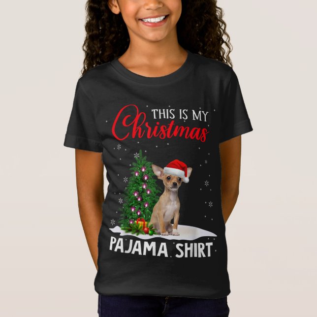 This Is My Christmas Pajama Chihuahua Xmas Dog Lov T-Shirt (Front)