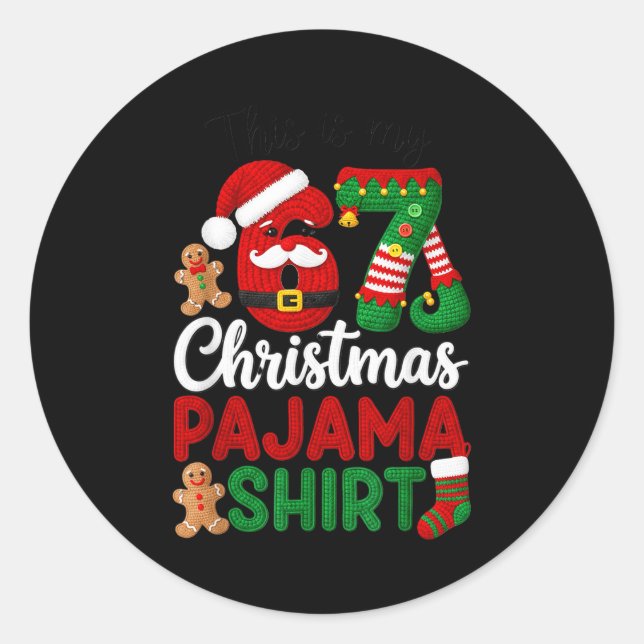 This Is My Christmas Pajama Christmas 67 Family Ma Classic Round Sticker (Front)