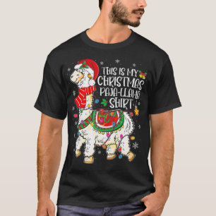 This Is My Christmas Pajama Christmas Llama Santa  T-Shirt