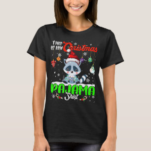 This Is My Christmas Pajama Christmas Santa Raccoo T-Shirt