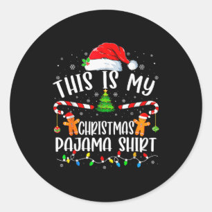 This Is My Christmas Pajama Cookies Matching Chris Classic Round Sticker