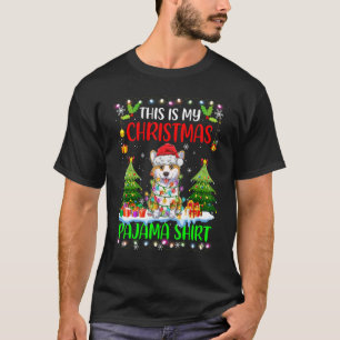 This Is My Christmas Pajama Corgi Dog Santa Hat T-Shirt