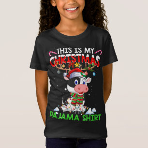 This Is My Christmas Pajama Cow Reindeer Christmas T-Shirt
