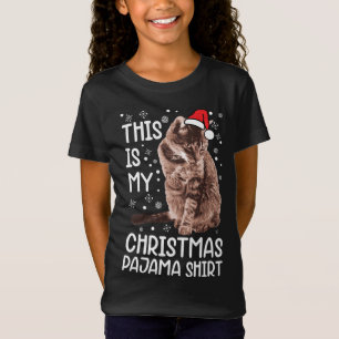 This Is My Christmas Pajama Cute Santa Cat Lover T-Shirt