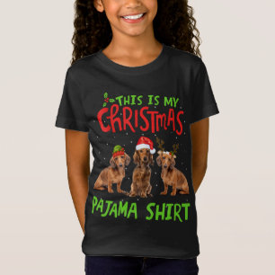 This Is My Christmas Pajama Dachshund Gift Santa X T-Shirt