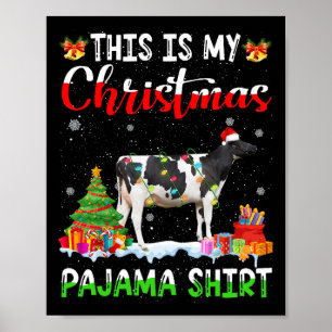 This Is My Christmas Pajama Dairy Cow Lover Xmas L Poster
