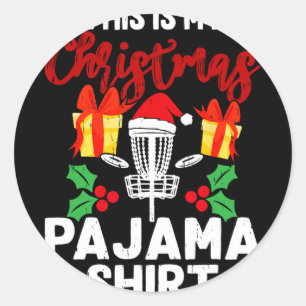This Is My Christmas Pajama Disc Golf Sports Lover Classic Round Sticker