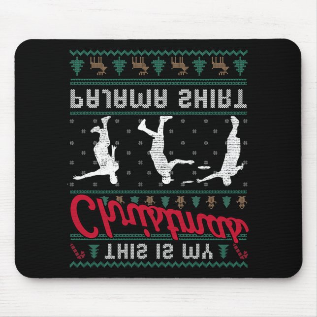 This Is My Christmas Pajama Disc Golf Ugly Sweater Mouse Pad (Front)