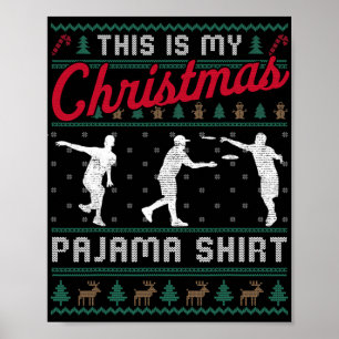 This Is My Christmas Pajama Disc Golf Ugly Sweater Poster