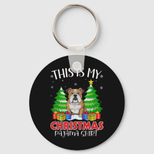 This Is My Christmas Pajama English Bulldog Xmas P Key Ring