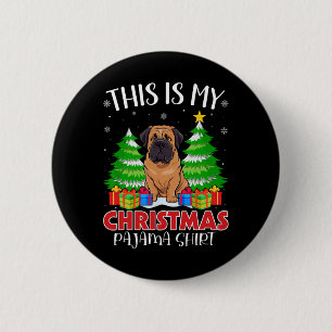 This Is My Christmas Pajama English Mastiff Dog Xm 6 Cm Round Badge