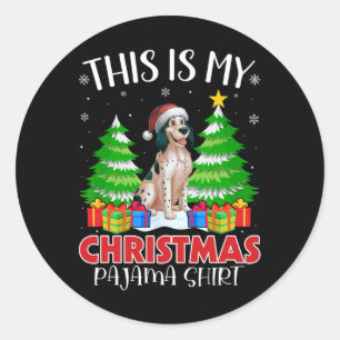 This Is My Christmas Pajama English Setter Dog Xma Classic Round Sticker
