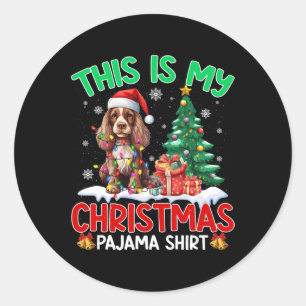 This Is My Christmas Pajama Er Spaniel Dog Lover Classic Round Sticker