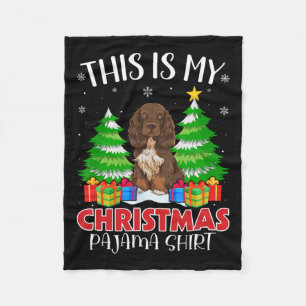 This Is My Christmas Pajama Field Spaniel Dog Xmas Fleece Blanket