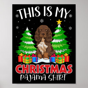 This Is My Christmas Pajama Field Spaniel Dog Xmas Poster