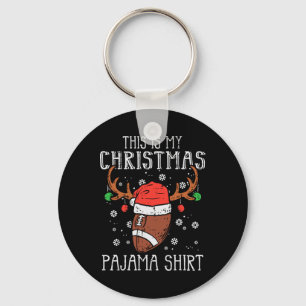 This Is My Christmas Pajama Football Xmas Sports  Key Ring