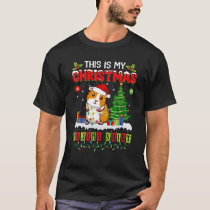 This Is My Christmas Pajama Funny Guinea Pig Santa T-Shirt