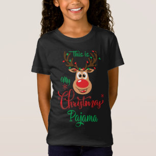 This Is My Christmas Pajama Funny Reindeer T-Shirt